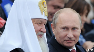 Патриарх с президентом на праздновании Дня города