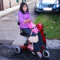 Arunima out and about in her scooter