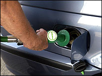Filling up a car with petrol