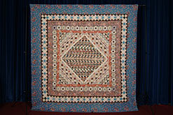 Image: Framed Diamond in the Square patchwork quilt Made by one of the Miss Dickinsons of Kidburngill, Lamplugh, West Cumbria, c.1850