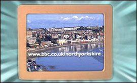 Computer monitor with scarborough bay displayed