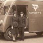 The Mobile Canteen in the story. My mother is on the left and I think the other person would have been her colleague, Marjorie, Nicholson, mentioned in the story.