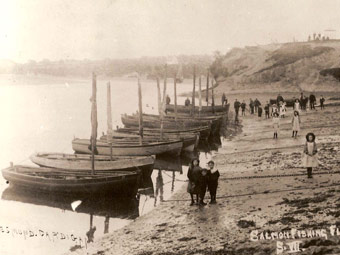 Cychod Eog ar yr afon Teifi c.1890