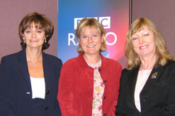 Image: Cherie Blair with Martha Kearney and co-author Cate Haste