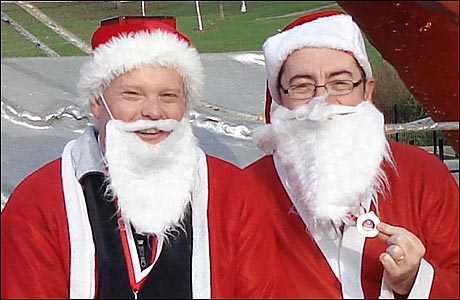 Mark Murphy and Stephen Foster as Santa
