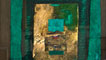 Glenys Cour - Hill and Green Light (handmade paper and oil painting 22