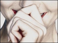 A mouth in close up