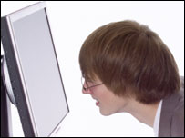 Staring at the computer screen
