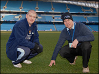 Groundsman Lee Jackson and Ian Cheeseman