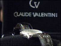 Claude Valentini watch in display case
