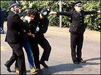 Picket arrest in Orgreave 