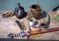 Image showing a selection of mead jugs and mugs sitting on a table