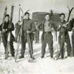 This picture shows some of the POW's at the Alpine arena in Villach. Eddie is the third man from the left. The man standing next to him,third from right, is Bill Rolph who died in the camp in 1944.