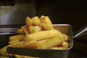 Jean does some frying