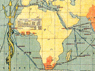 Africa, a detail from a 1886 map of the British Empire