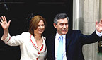 Gordon Brown outside number 10