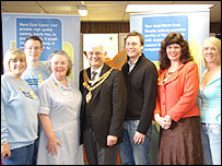 Mayor and Mayoress with Marie Curie team