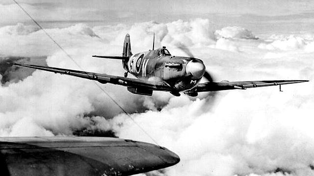 A Spitfire in flight, circa 1939. 