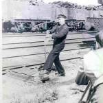 George Clark on the railway siding Custom House 1942