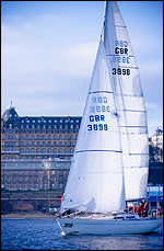 Ruffian sailing in Scarborough South Bay