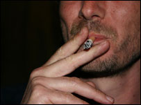 Man smoking a cigarette