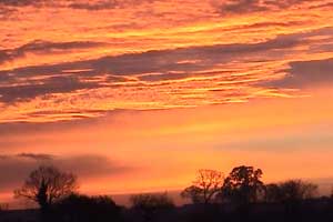 Annis has filmed a beautiful sunset over her farm...