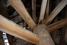 Looking up through the spiral staircase