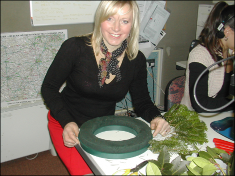 Making a Christmas wreath