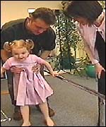 Lydia walks again with her new legs