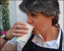 Lisa Snowden-Carr drinking 