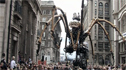The spider passes the Liver Building