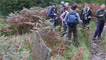 As you leave the woods, you'll spot a stone marker