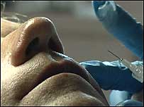 Man having facial