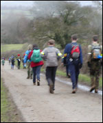 Walkers at about 15 miles