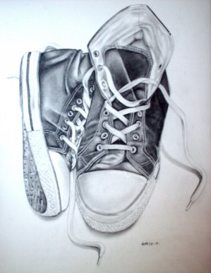 pencil sketch of my converse