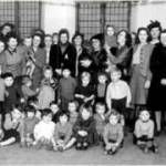 A "class" at Park Road West Methodist Nursery School in Bedford - pos about 1942.