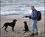 Helen with the dogs