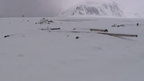The acheological site of Smeerenburg under snow