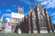 Photograph showing Lincoln Cathedral built in the Middle Ages