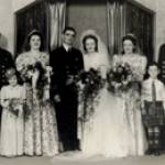 Wedding Photo of William and Margaret Waugh (and party), 1944, Greenock, Scotland