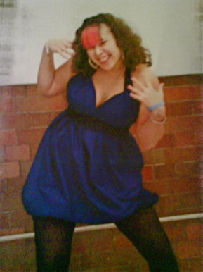 Blue puffball dress