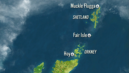 Map showing Shetland to Orkney