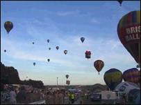 A still from my video of Friday's balloon ascent
