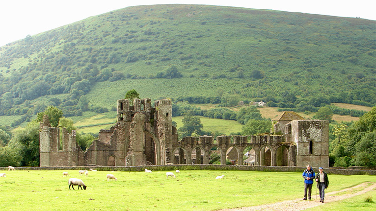 Strolling away from the priory on the walk