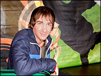 Anthony Quinlan from Hollyoaks in the BBC Blast tent