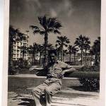Jack Burgin on a bench at Alexandria