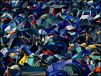 A sea of tents at the festival