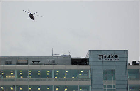 Helicopter over Suffolk County Council