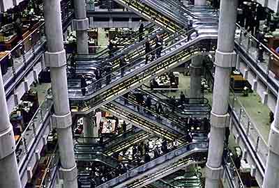 Inside the Lloyds of London building