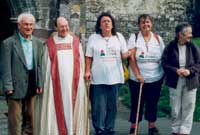 Diwedd y daith: Alan Greedy,Deon Tyddewi, Sian, Pat a chyfneithr i Sian